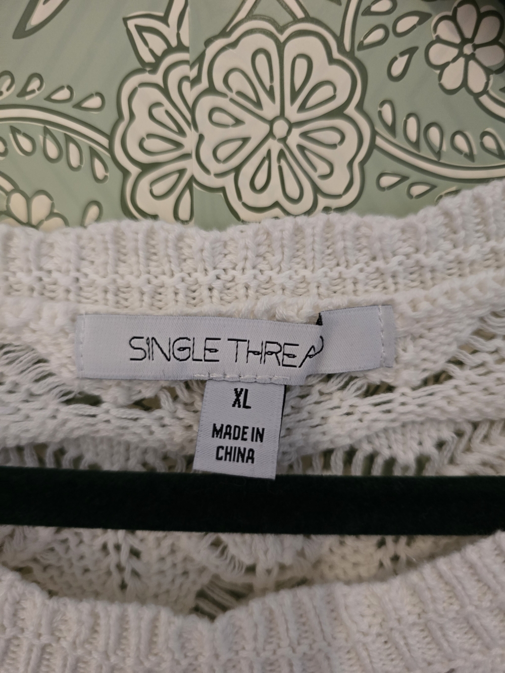 Single Thread Pointelle Cotton Ruffle Sweater - Picture 3 of 6